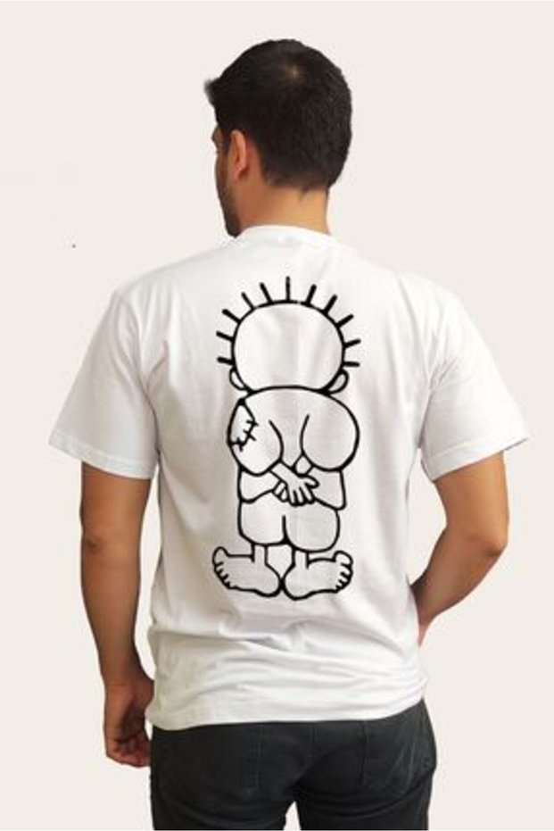 Palestine Printed White Unisex Oversize T-Shirt - T-Shirt