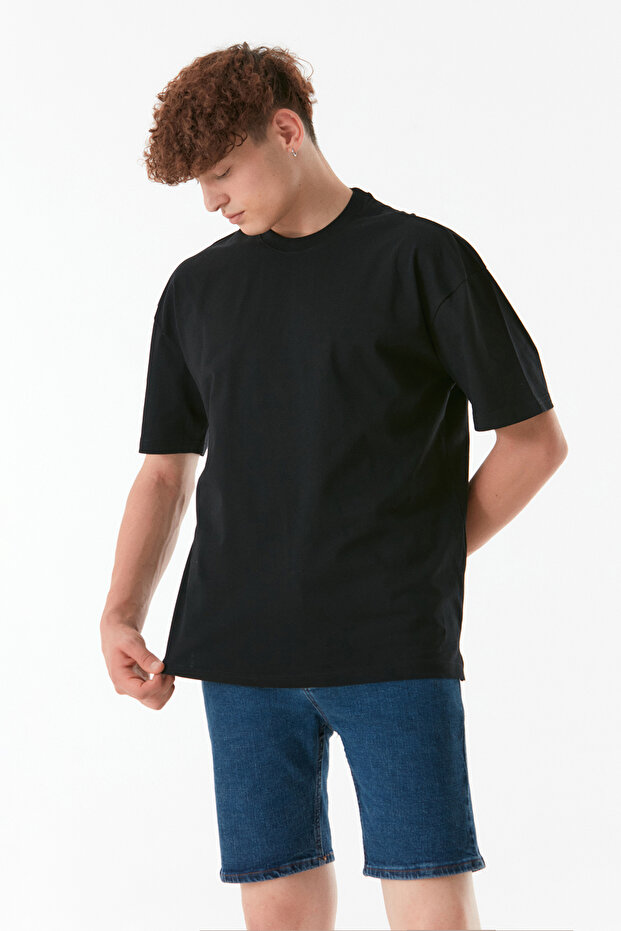 Basic Bisiklet Yaka Tişört - 2