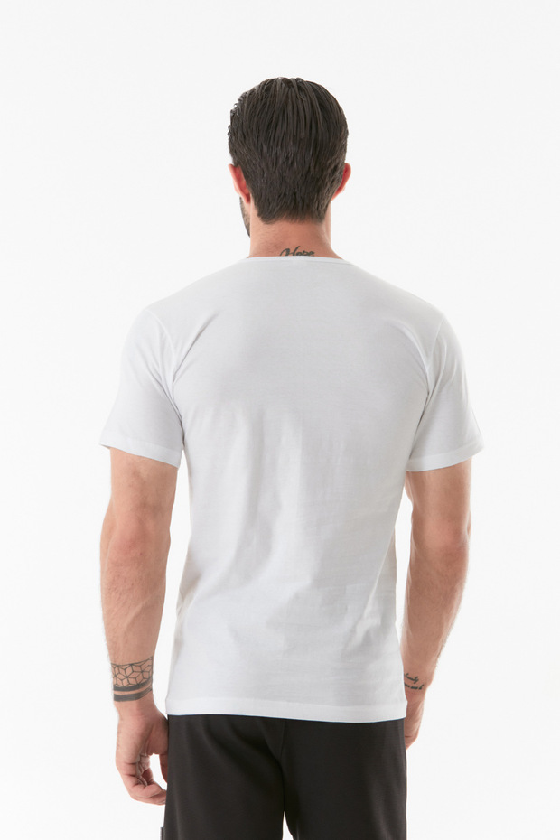 Basic 2 Li V Yaka Tişört - 5