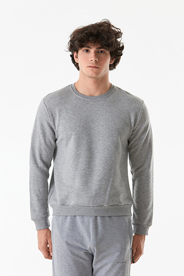 3 İplik Basic Bisiklet Yaka Sweatshirt - 8