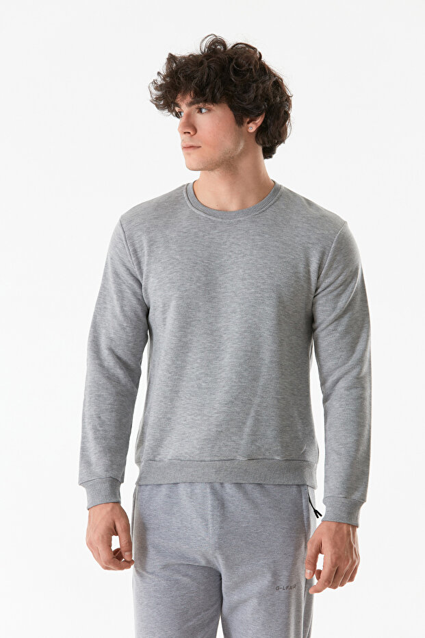 3 İplik Basic Bisiklet Yaka Sweatshirt - 3