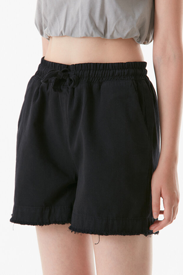 Basic Beli Bağlamalı Püsküllü Şort - 7