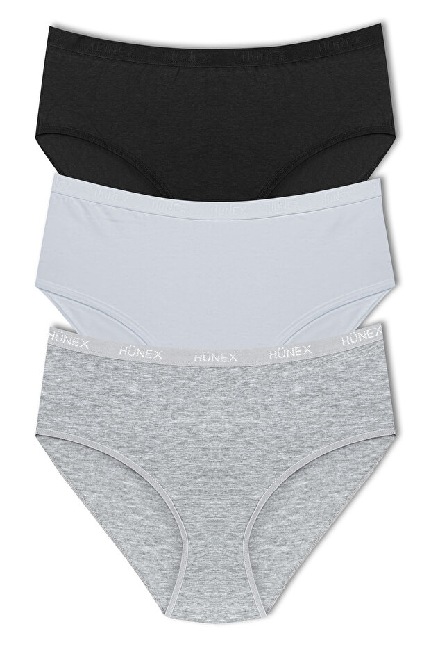 3-Piece Cotton High Waist Large Size Women's Panties