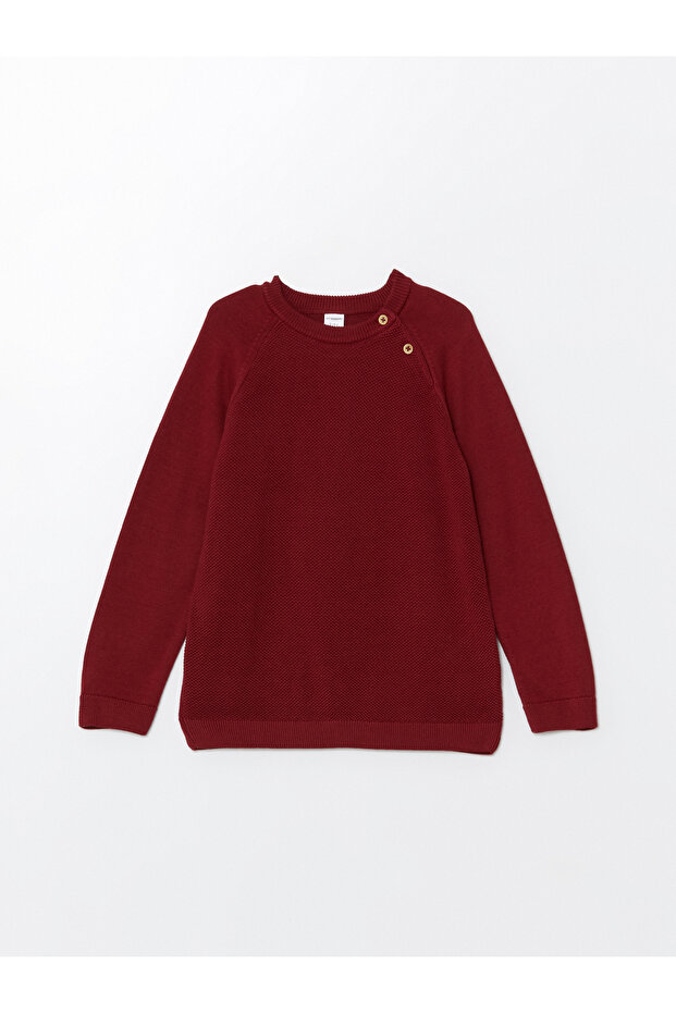 Bisiklet Yaka Uzun Kollu Erkek Bebek Triko Kazak - 1