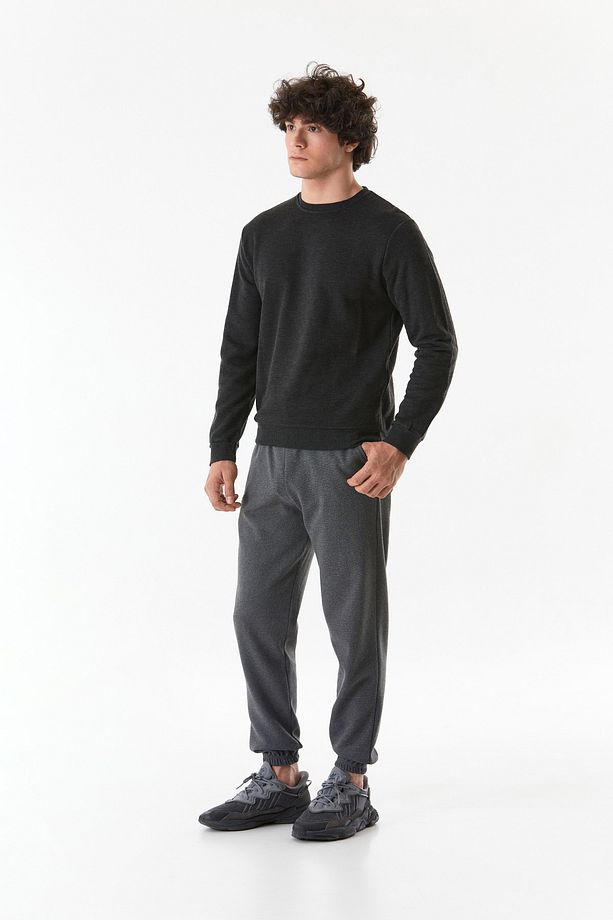 3 Iplik Basic Bisiklet Yaka Sweatshirt - 3