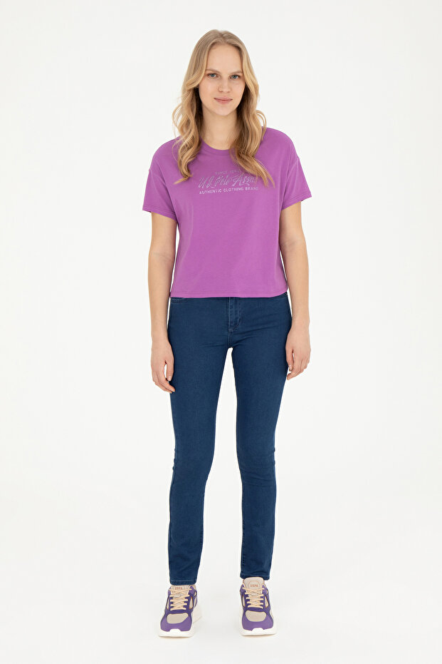 Women's Blue Toothpick Fit Jean Pants 50280328-Dn0022