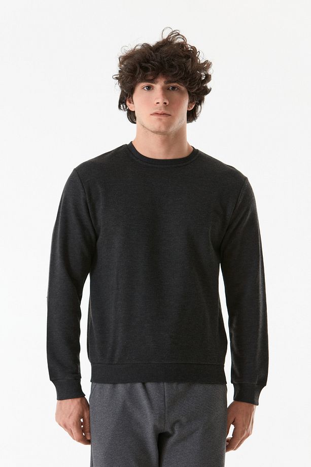 3 Iplik Basic Bisiklet Yaka Sweatshirt - 6