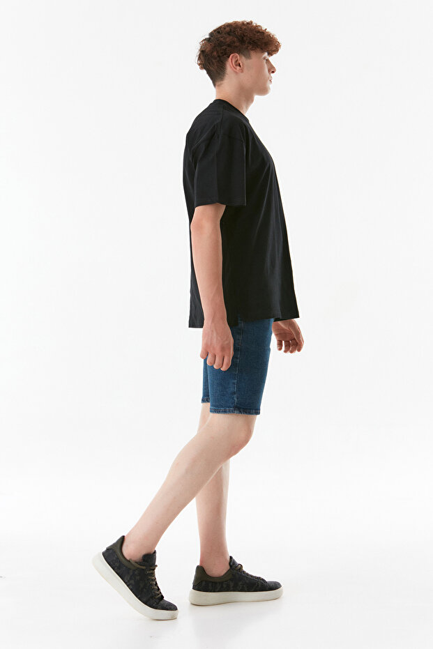 Basic Bisiklet Yaka Tişört - 4