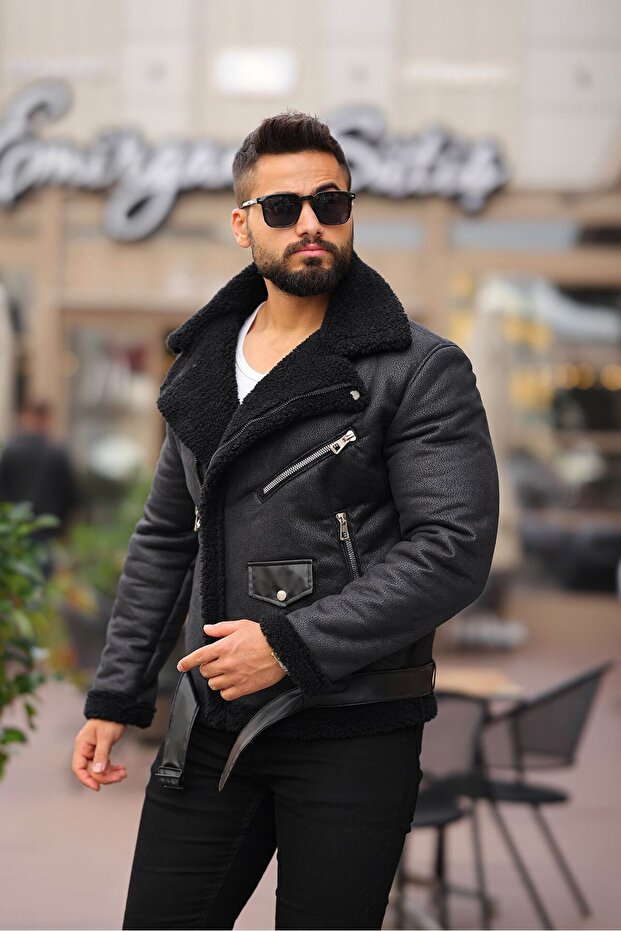Laminated Leather Double Breasted Coat - 5