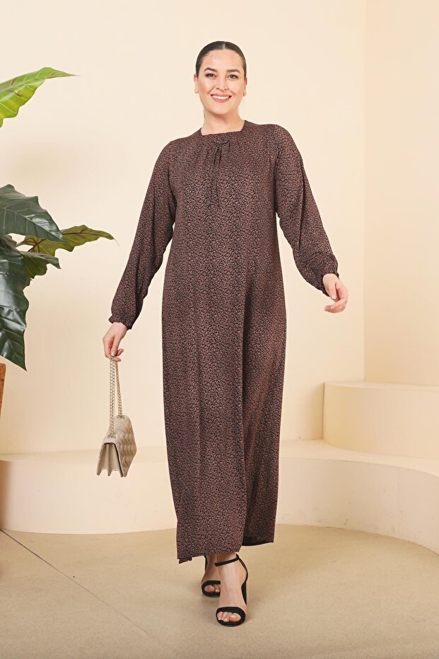 Rochie lungă de damă, cu model crocant, mărime mare - 5