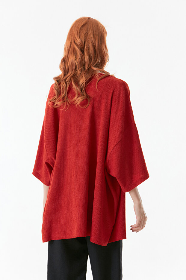 Basic Wrap Fabric Shawl Collar Kimono - 4