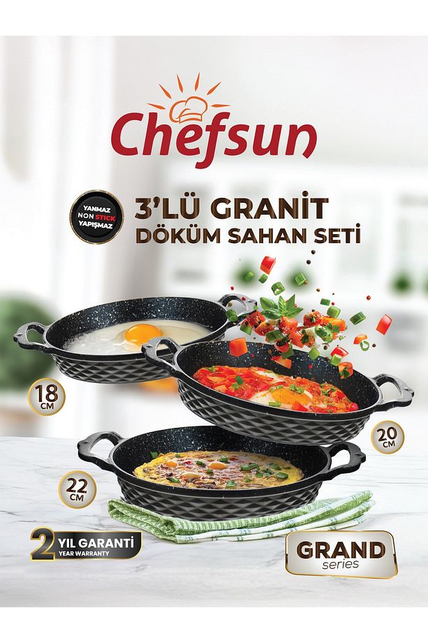 Grand Series Döküm 3 lü Sahan Set - 3