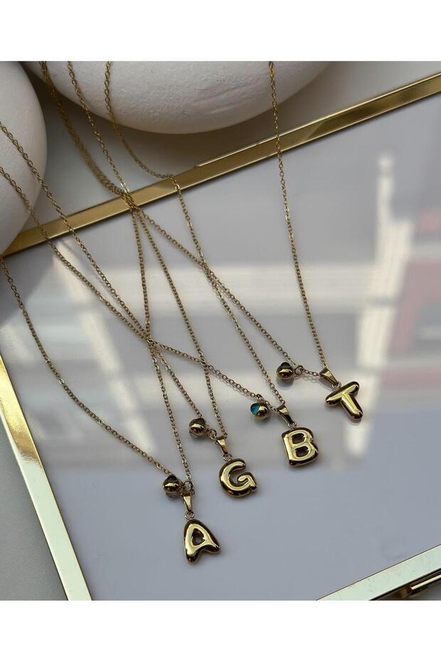 Minimal Çelik T Harf Kolye - 1