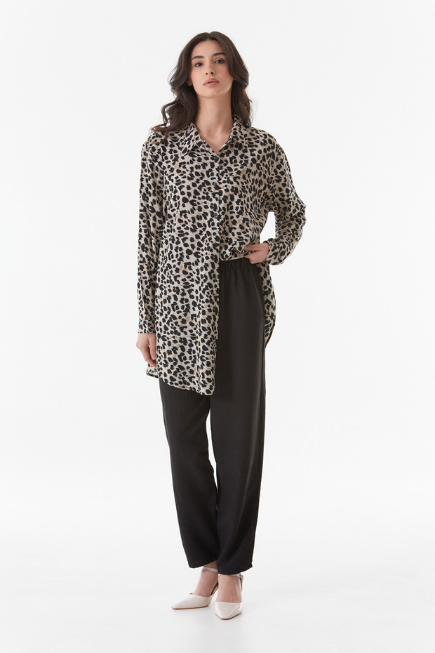 طقم بالازو بطبعة جلد الفهد مقاس كبير - Fullamodest - 8