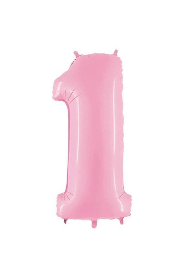 34 inch 1 Light Pink Color Number Foil Balloon