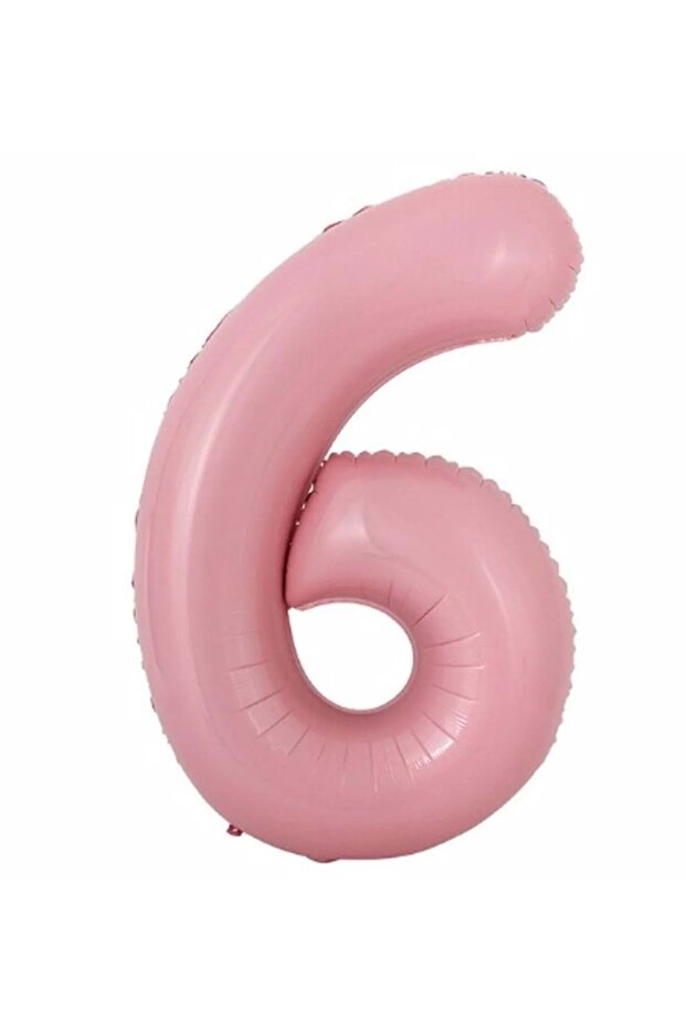 34 inch 6 Light Pink Color Number Foil Balloon