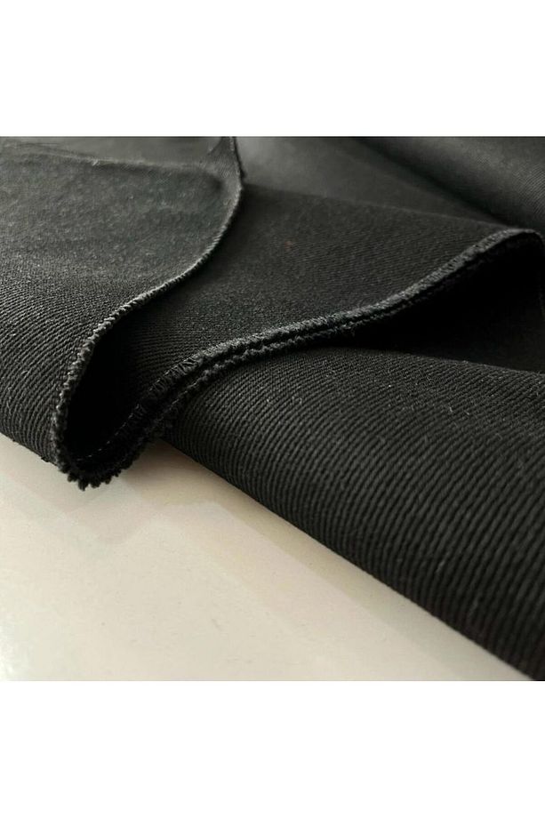 Siyah Likralı Esnek Kot Kumaş 1 Metre Tek Parça 150 En Kumaş - 2