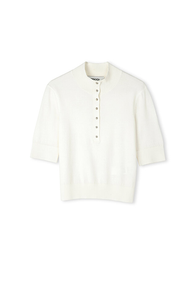 Metal düğmeli triko - 3