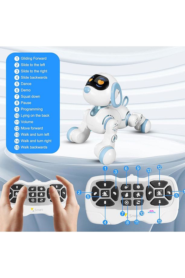 Rc Uzaktan Kumandalı Akıllı Robot Dog Köpek Sensörlü Şarjlı Full Fonksiyon - 8
