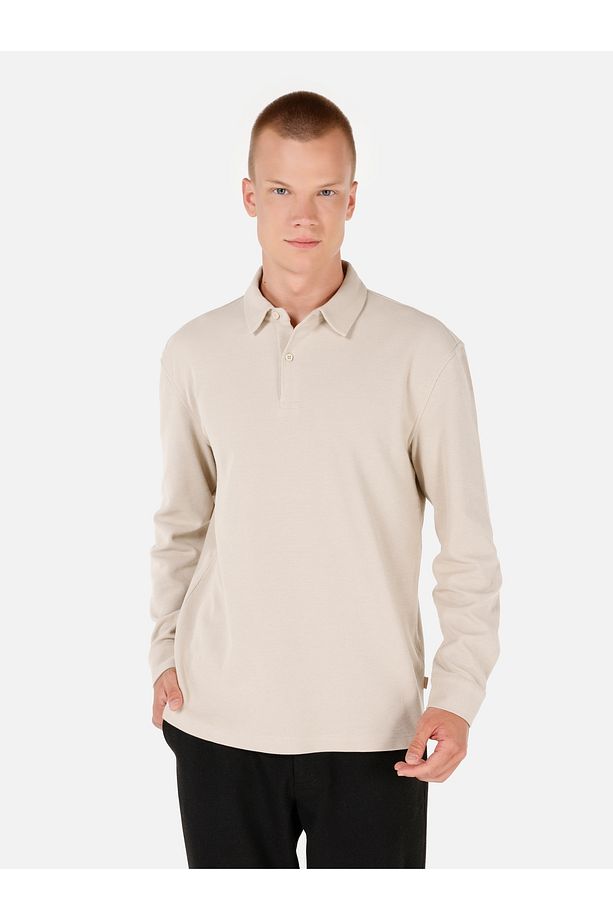 Bej Erkek Tshirt U.kol - 1