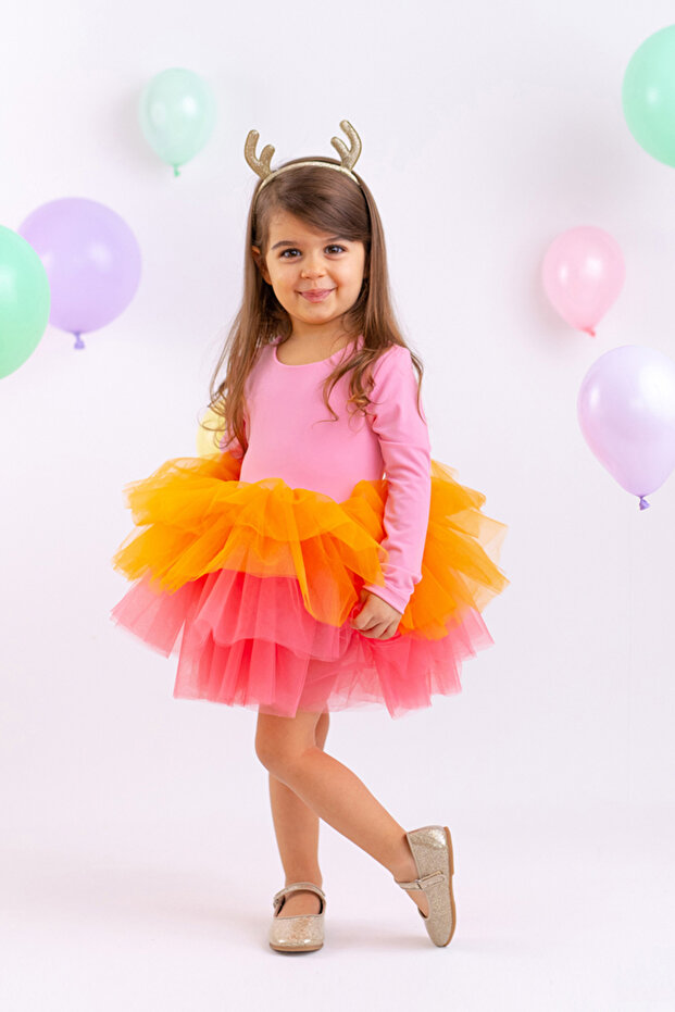 Pink Rainbowtütü Elbise - 1