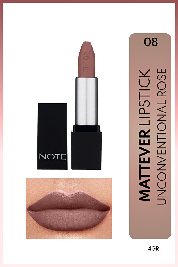Mattever Lipstick Semi Matte Satin Finished Lipstick 08 Unconventional Rose - Dark Nude