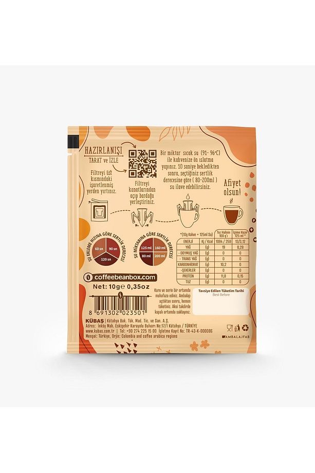 Colombia Pratik Filtre Kahve 10 gr X 10 Adet Aç-iç-at - 5