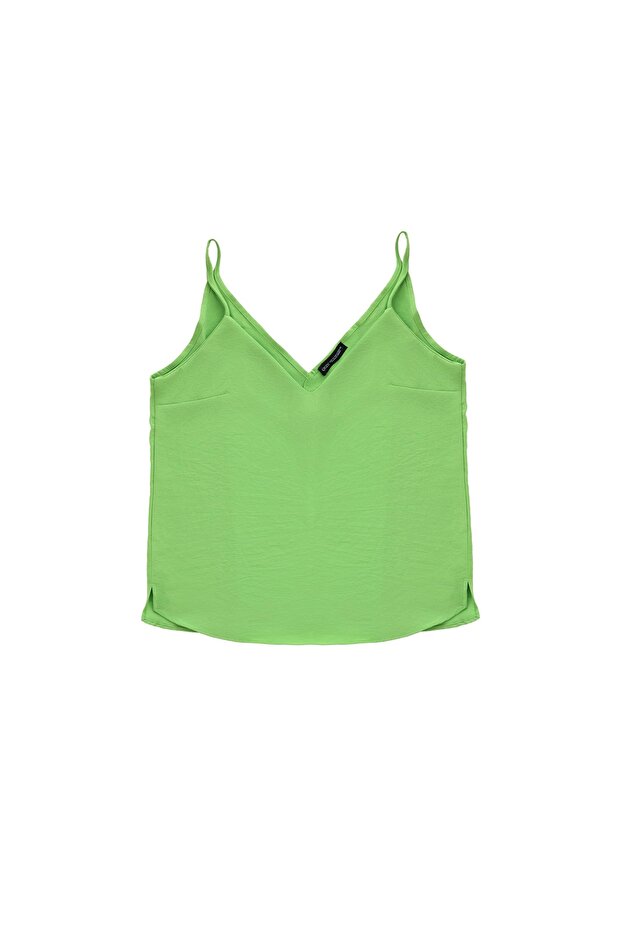 Askılı V Yaka Bluz - 1