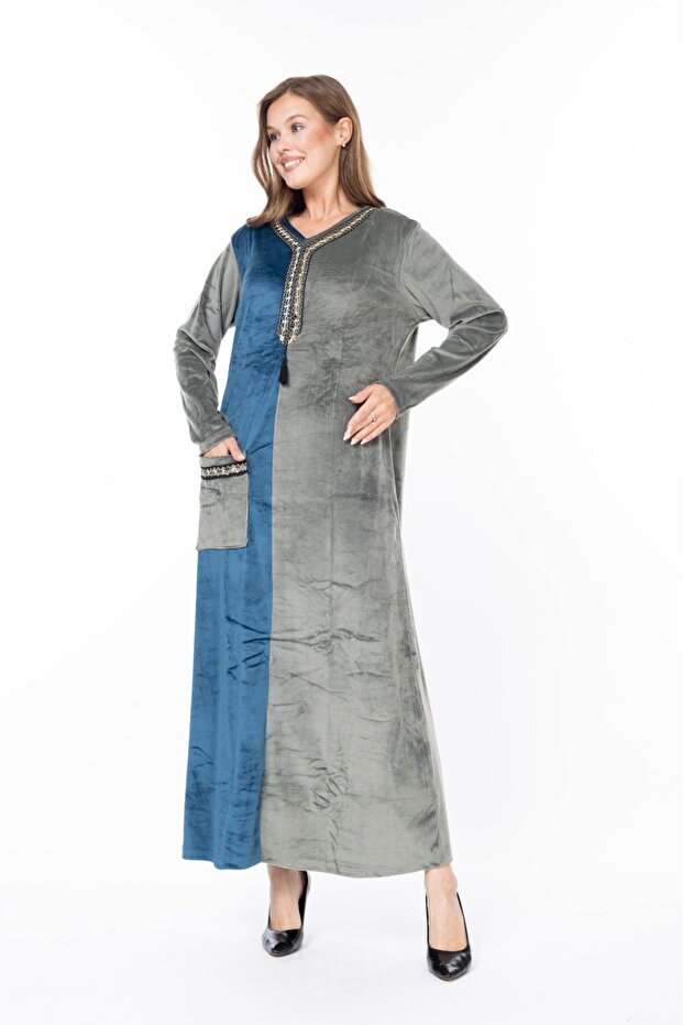 Women's Long Sleeve Velvet Dress