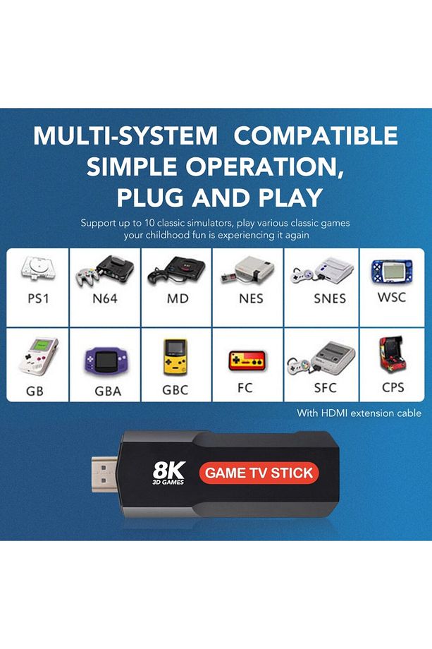 Q9 Game Tv Stick 8k Uyumlu Çift Sistem Android Tvbox Ve Oyun Kutusu 3d - 5