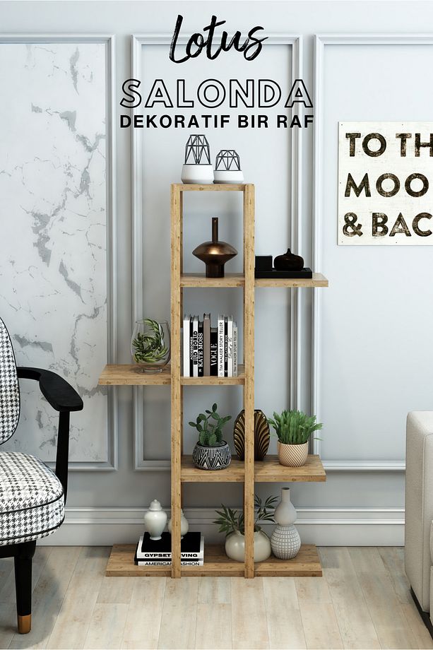Lotus Atlantik Çam Ahşap 5 Katlı Çiçeklik, Saksılık, Çiçek Standı, Dekoratif Raf-çok Amaçlı Kullanım - 5
