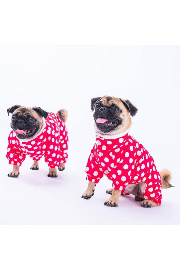 Fuchsia Dots Dog Jumpsuit Raincoat Dog Raincoat Dog Outfit Dog Dress