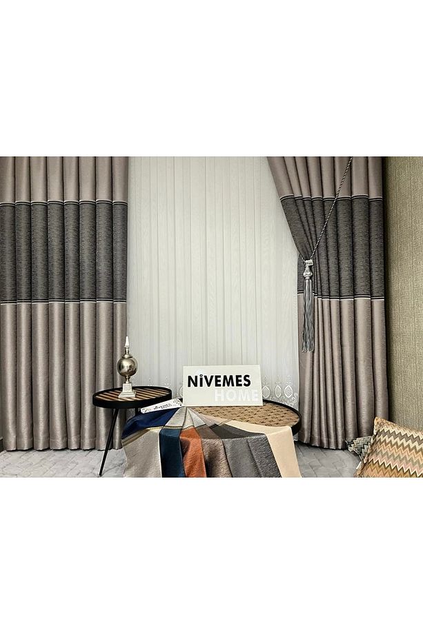 Nivemeshome Hayallife Okyanus V-5412 1/3 Sık Pileli Fon Perde - 1