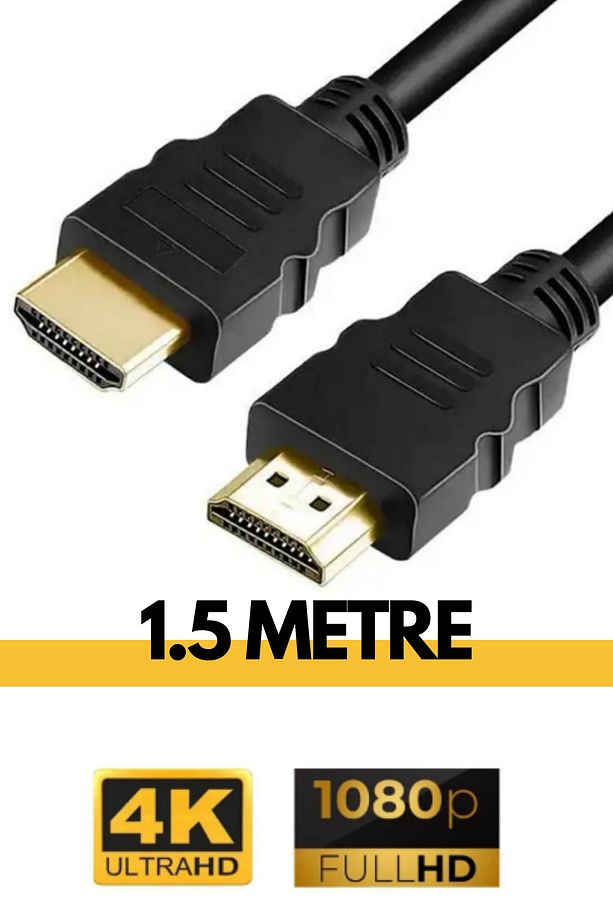 Ultra HD 4K HDMI Kablosu 1,5Metre Yüksek Hızlı HI-Speed 3.0 Çift Kat 1.Sınıf Örgülü HDMI Kablo - 1