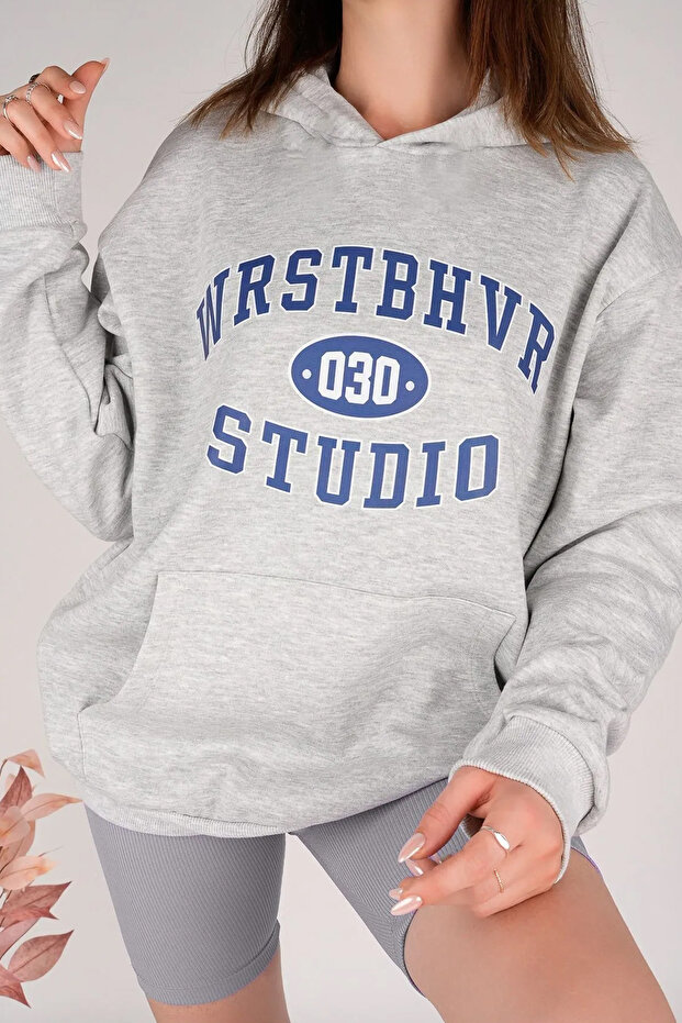 Bluza z nadrukiem z bawełny w stylu kolażowym oversize - 2