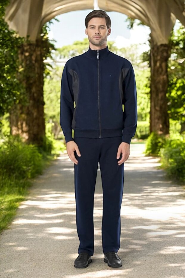Men's zippered stand collar pocket tracksuit set thclvr.70.p0.c.v.0.r