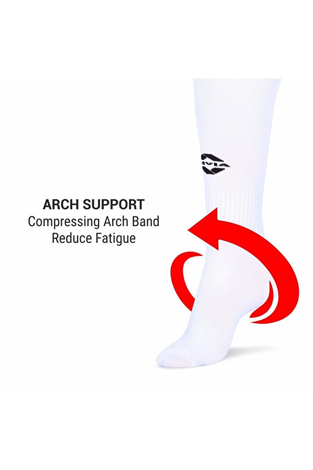 جوارب كرة قدم سادة، بيضاء، متوسطة الحجم، بطول الركبة، مناسبة للرياضة (رجال ونساء) - 4