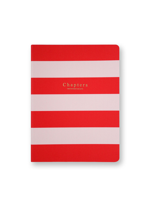 Cansav Notebook, Pink & Red Stripes - 1