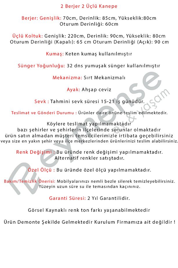 Mocha Koltuk Takımı 3+3+1+1 - 8