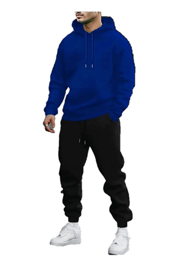 Unisex tepláková souprava větší velikosti - mikina s kapucí a tepláky Jogger - 1