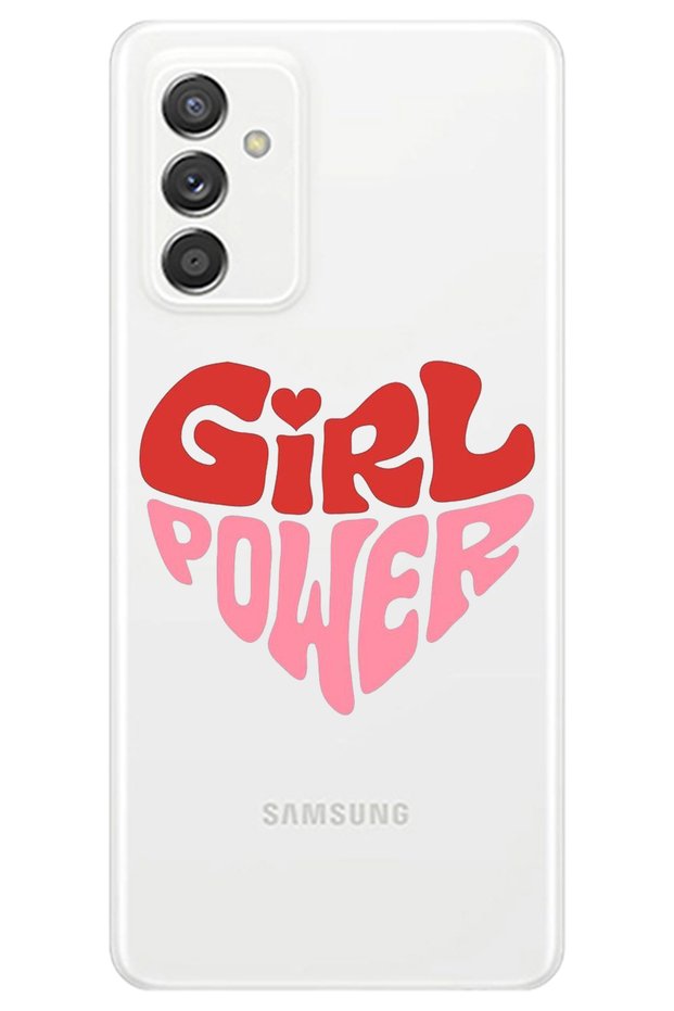 Samsung Galaxy S24 Transparent Heart Girl Power Patterned Silicone Phone Case
