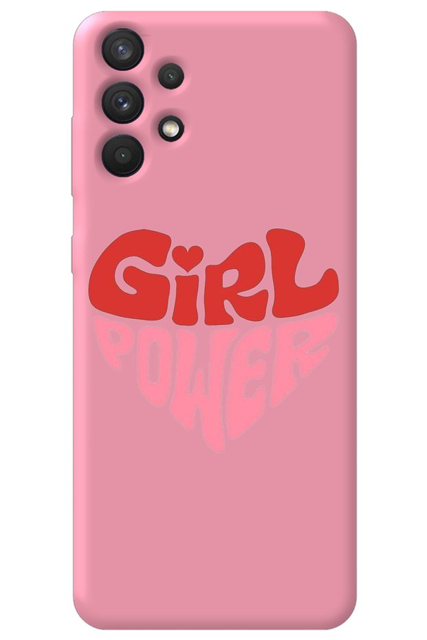 Silicone Phone Case for Samsung A23 4g Pink Inner Velvet Heart Girl Power Pattern