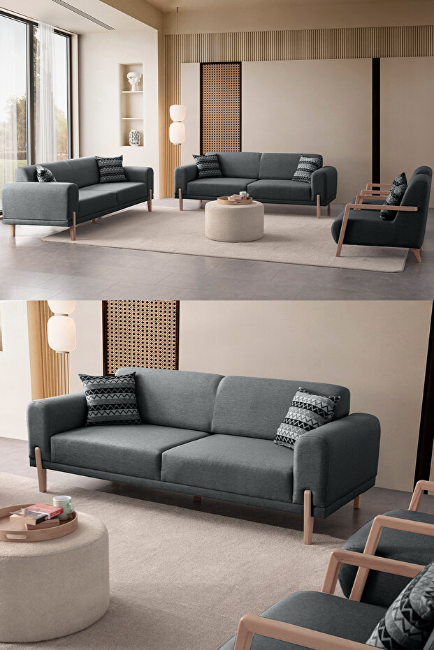 Mocha Koltuk Takımı 3+3+1+1 - 3