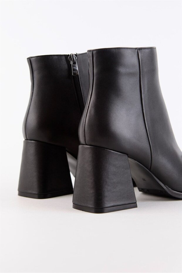 Lorena Siyah Hakiki Deri Topuklu Bot - 8