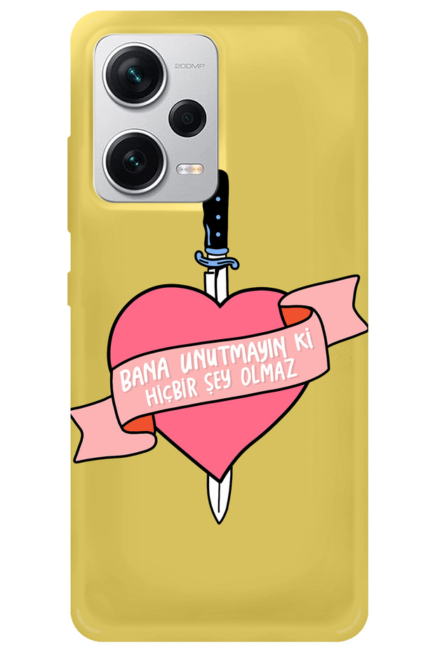 Xiaomi Redmi Note 12 Pro 5g Yellow Inside Velvet Don'T Forget Girl Power Patterned Silicone Phone Case