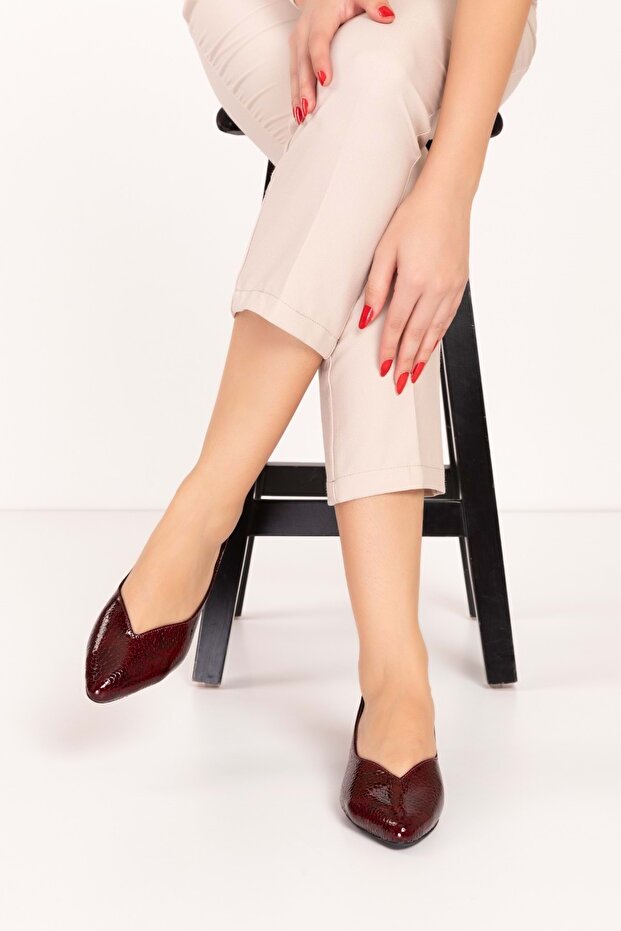 Genuine Leather Classic Heeled Stylish Shoes Şhn.1068