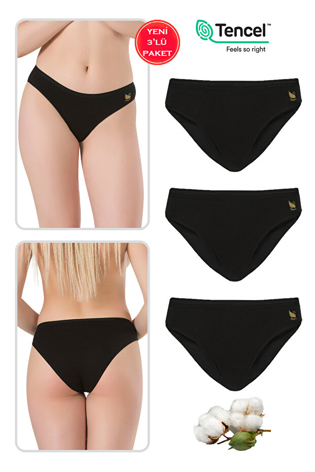 Özkan 23924 3 Pack Women's Cotton Modal Flexible Soft Slip Panties