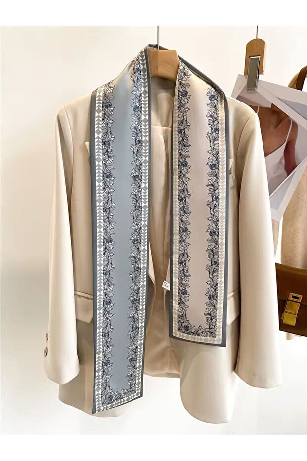 أوشحة رمادية منقوشة خاصة - 1