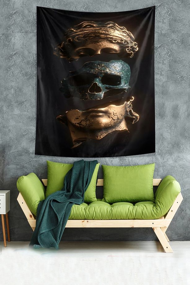 Heykel Kafası Leke Tutmaz Kumaş Duvar Örtüsü Duvar Halısı Tapestry - 2