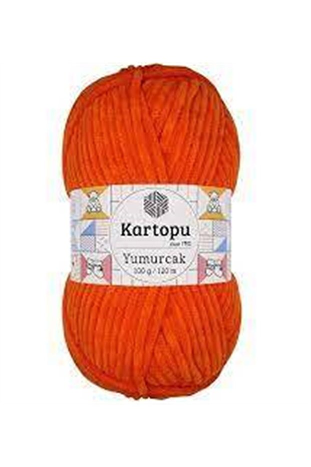 Yumurcak Velvet Yarn 100 Gr 1 Piece K205 Orange